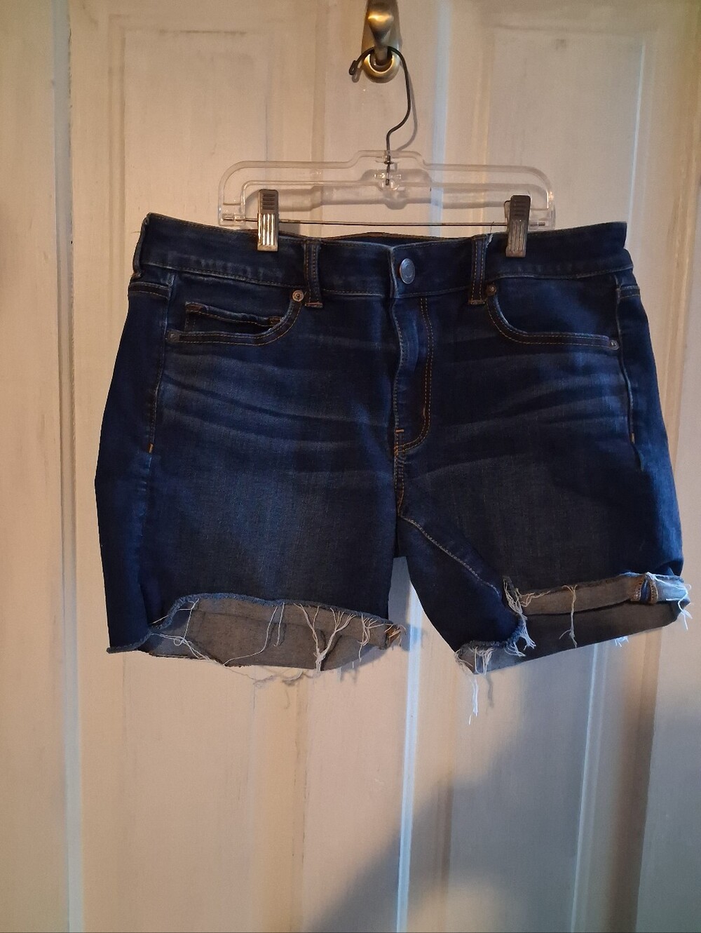 American Eagle Outfitters Dark Blue Denim Shorts Midi Size 12
